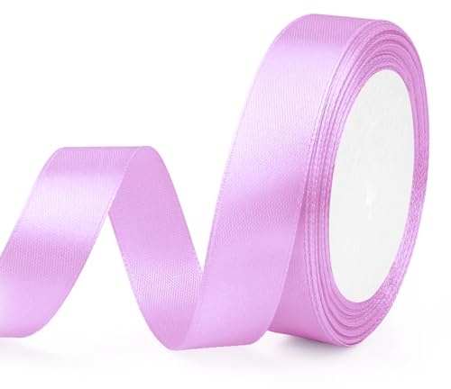 Geschenkband Violett Flieder Satinband Flieder 20mm 23m Weihnachten Geschenkband Schleifenband für Hochzeit Deko Taufe Geschenkbänder Geburtstag Weihnachtsgeschenke Satinbänder Geschenkverpackung