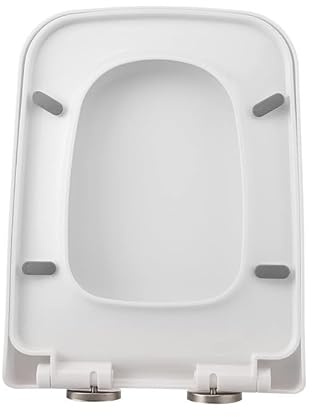 WC Sitz Eckig, 35.5 * 45CM Toilettendeckel mit Absenkautomatik, Antibakterieller Klodeckel Quadratisch, Klobrille, Toilettensitz abnehmbar, Stabile Qualität WC Deckel aus PP