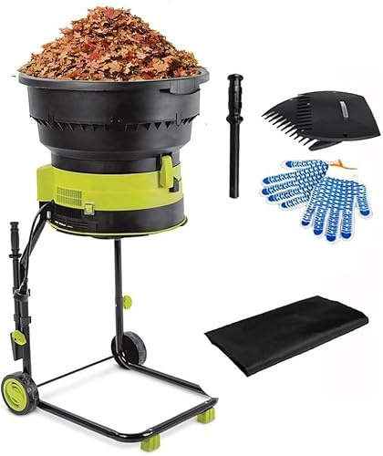 Trituratore elettrico per foglie da 2500 W, cippatrice senza lama con ruote, 8000 giri/min, include custodia per una facile manutenzione