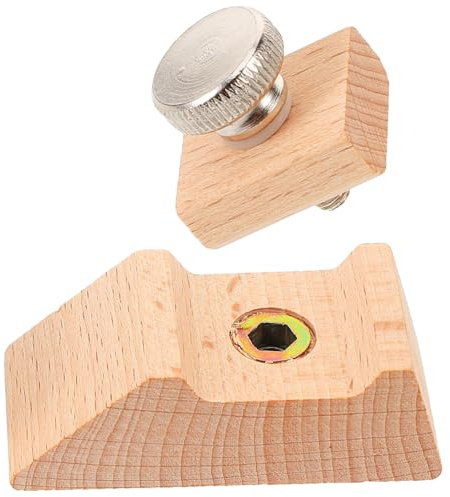 FUTUREORYY Angled Beech Wood Sanding Block with Clamp for Autobody and Woodworking Hand Sander for Edges and Curves Easy Sandpaper Replacement Multipurpose Polishing Tool for Leather and Wood