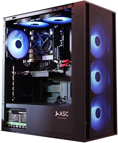 ASC TECHNOLOGY Gaming PC Tower, Ryzen 5 4500, 16GB RAM, RTX 3050 6GB, 512GB SSD, 500W 80+ PSU, Black 6 Fan RGB Case, WiFi, Windows 11 – High Performance Gaming Setup