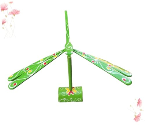 Supvox Bambus Libellenspielzeug Balance Spielzeug Für Kinder Mit Halter Grün Pädagogisches Gleichgewichtsmodell Zur Gehirnentwicklung Und Früherziehung