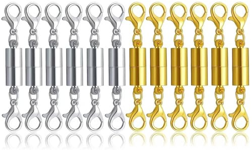 12 Pack Magnetic Necklace Clasps for Necklaces Bracelets Jewelry Crafting