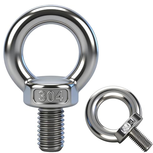 YOOZIYA 5 Stück Ringschrauben M10 Edelstahl A2 V2A 304,Augenschrauben mit Außengewinde,Ring-Augenbolzen Runde Ringbolzen,Ösenschrauben für Befestigung,Aufhängung,Blumentöpfe,Hebevorrichtungen