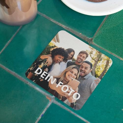 Personalisierte Bierdeckel quadratisch, 93x93mm, Pappe, individuell Bedruckt mit Foto oder Logo, 10/25/50/100 Stück