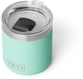 YETI Rambler 10 oz Ceramic-Lined Lowball Coffee Cup, Seafoam | Stackable Insulated Travel Mug with DuraSip Ceramic Lining & MagSlider Lid for Hot Coffee & Cold Cocktails (295ml)
