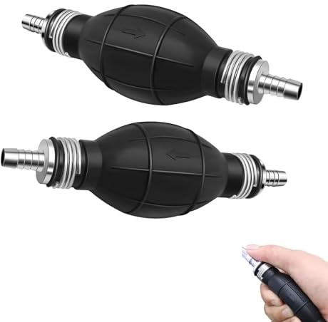 NIYATA 2PCS Poire Amorcage Gasoil 10MM, Pompe Manuelle Carburant en Caoutchouc, Pompe à Siphonner pour Essence, Diesel et Eau, Transfert Liquides Automobile/Jardin (10 MM)