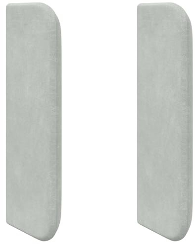 QJBSAVVA Kopfteil Hellgrau 40,5 x 40,5 x 4 cm Samt - Polsterpaneel für Bett und Wand, weiches Wandkissen mit Schaumstofffüllung, modern gestaltete Rückenelehne für das Schlafzimmer