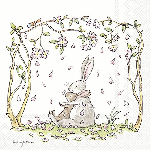 Papierservietten mit Osterhasen-Motiv, 20 Stück, 3-lagig, 33 cm, quadratisch