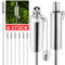 GARDEBRUK® Garden Torches Set of 6 | Outdoor Use Oil 330ml | Stainless Steel Metal Weatherproof | 115cm Large Paraffin Lamp Torches | Wick Refillable | Garden Lighting Flame Torches