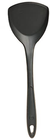 Kochblume Pfannenschaufel | Premium-Silikon & BPA frei| Hitzebeständig | Spülmaschinenfest | 36cm | Farbe: anthrazit