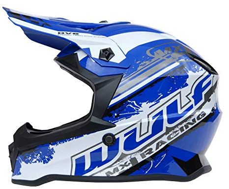 Wulfsports Cub Off Road Pro Kids Motocross motorbike MX Helmet Blue L