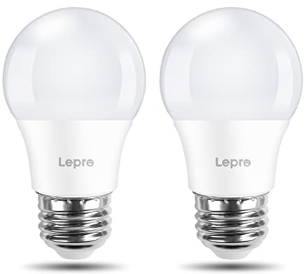 Lepro LED Refrigerator Light Bulb - 40W Equivalent Waterproof Appliance Bulb Replacement for Frigidaire, 5000K Daylight Non-Dimmable Freezer Bulbs with 450 Lumen, 120V 5W A15 E26 Medium Base, 2 Pack