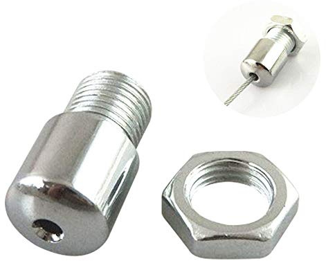 10Pcs Adjustable Steel Cable Guide Guide Cable Glands with 3/8IP Threaded Pipe and 3/8F Hex Nut Safety Buckle for Wiring Pendant Light Fitting Accessory DIY Hardwire Replacement,Chrome
