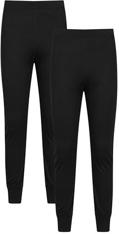 Mountain Warehouse Talus Mens Baselayer Pants Multipack - Isotherm Leggings, High Wicking Baselayers, Warm - Best for Winter, Skiing, Snowboarding Black (2 Pack) XL