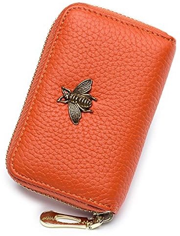 imeetu Porte-Cartes RFID pour Femme en Cuir Fin avec 12 ou 24 emplacements pour Cartes et 2 Larges emplacements pour espèces