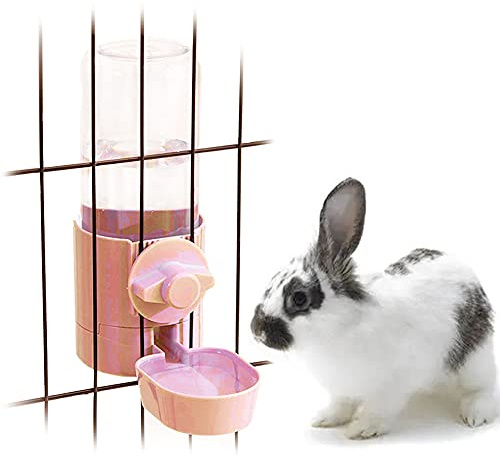 Bouteille d'eau lapin de 17oz (500 ml) sans goutte pour cage, distributeur d'eau automatique à suspendre pour petits animaux cochon d'Inde, hamster, chinchilla, furet et lapin