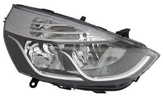 Repiauto Phare avant droit H1/H7 noir contour chromé compatible avec Renault Clio 4 phase 1 2012-2016