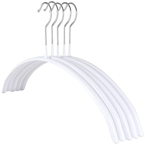 The Hanger Store 10 White Non Slip Rubber Coat Hangers, Metal Clothes Hangers Perfect for Knitwear, Jumpers
