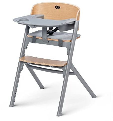 Kinderkraft LIVY Kinderhochstuhl von 6 Monate bis 110 kg, Stuhl für die ganze Familie, Ergonomische Rückenlehne, Minimalistisches niederländisches Design, Natur