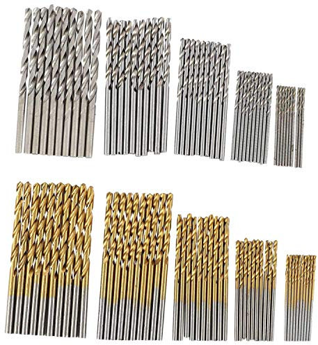 100 unids/Set Broca helicoidal recubierta de Titanio, abridor de Agujeros de Acero de Alta Velocidad, Herramientas de Metal y plástico para carpintería, Broca eléctrica