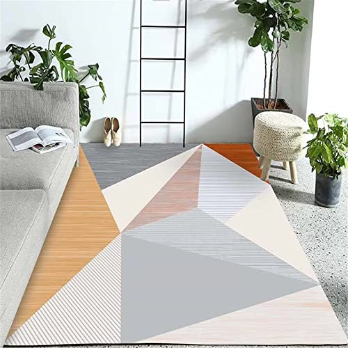 DJHWWD Flickenteppich Waschbar gelb Bad Matte Teppich Teenager Mädchen Teppich Salon gelbes Dreieck moderner Wohnzimmerteppich weich 50X80CM webteppich bettvorleger