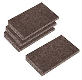 sourcing map Felt Furniture Pads, 40mm x 28mm Self Adhesive Square Floor Protectors for Furniture Legs Hardwood Floor, Brown 12Pcs
