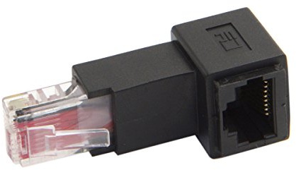 CY Netzwerkverlängerung CAT6 Cat5e Stecker auf Buchse 8P8C FTP STP UTP Adapter 90 Grad (Niedrigwinkel)