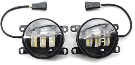EMTOG Auto Frontstoßstange Nebelscheinwerfer Abdeckgitter mit gelb-weißem LED-Nebelscheinwerfer-Montagesatz passend for Ford Fiesta 2008 2009 2010 2011 2012 Abdeckung für Nebelscheinwerfer
