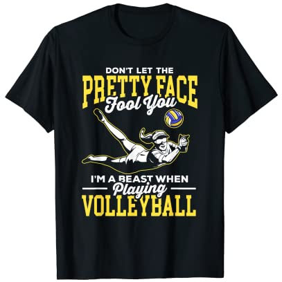Lustiges Volleyball-Sommeroutfit für einen Fan Beachvolleyball T-Shirt