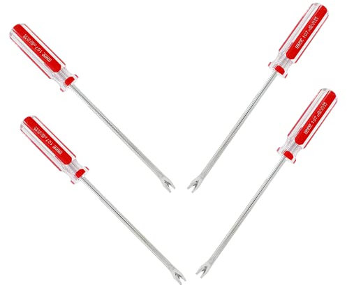 HARSKIYER 4 Stück U-Tip Nagelklammern, Nieten, Klammern, Nagelzieher, Heftklammerentferner, Schraubendreher, Werkzeug zum Entfernen von Heftklammern und Reißzwecken