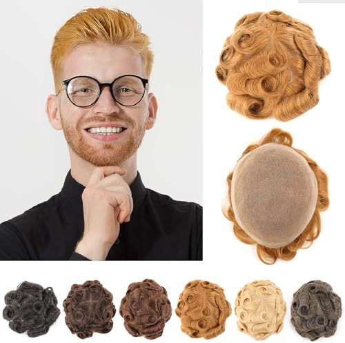 Origina Toupet Cheveux Humains Perruque à Lacets Pour Hommes Respirant Lacets 100% Cheveux Européens, Ligne de Cheveux Naturels 8x10 pouces Perruque à Lacets Pour Hommes 10#