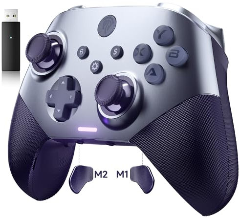 EasySMX X10 PC Controller con grilletti Hall e joystick, controller wireless Bluetooth con tasti meccanici, senza zone morte o problemi di deriva, compatibile con PC/Switch/Steam-Viola
