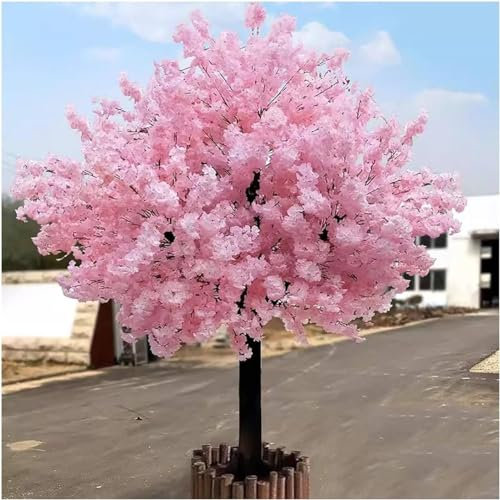 Künstliche Simulation Kirschbaum | Künstlicher Kirschbaum-Wunschbaum für drinnen und draußen | Großer Pflanzenkirschblütenbaum für Zuhause,Terrasse,Hochzeit,Party,Festival,Round-1x0.6m/3.2x1.9ft