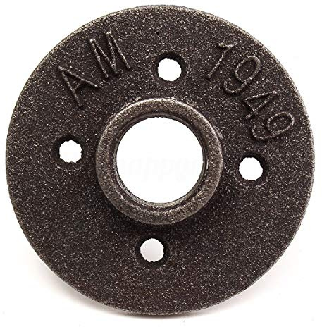 Flangia da pavimento DN20 da 3/4 di pollice in ghisa malleabile per tubi di diametro esterno di 80 mm con 4 fori per tubi industriali, mobili, decorazioni fai da te