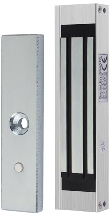 AOAMZ Imperméable Serrure électrique magnétique 180 kg 350 lbs verrous électromagnétiques DC 12V pour système de contrôle d'accès, Contrôleur hôte, Serrures d'accès, Mode NC, Surface Brossée