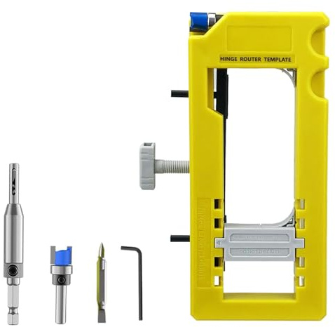 Kit d'installation de charnière de porte, kit de gabarit de charnière de porte pour routeur | Modèle de routeur de charnière de porte de précision | Pas besoin de marteau/burin, gabarit d