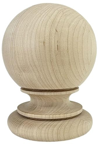 Island Post Cap Interior Kline Ball Wood Finial. Hard Maple Medium 5 1/2 Tall x 4 1/16 Wide. No Hardware. Ready to Paint Or Stain. Bed Post Finials, Staircase Newel Posts. 1 PC.
