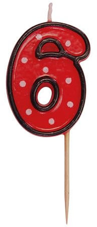 VEPATIM 10 Zahlenkerzen Geburtstagskerzen 6 rot ca. 85 mm