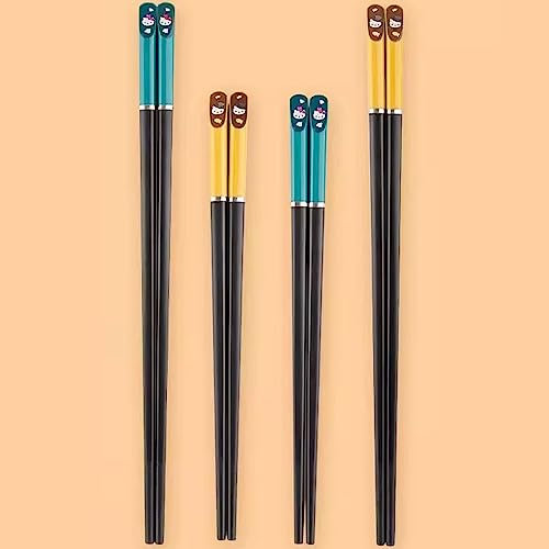 GAROEN Palillos Chinos Reutilizables para Principiantes 4 Pares de Palillos Chinos Antideslizantes portátiles para el hogar (B 24,3 cm)