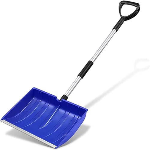 Pala da Neve Staccabile, Strumento di rimozione di Fango, Sabbia e Neve in Alluminio, con Manico a Forma di D e Tubo in Alluminio Rimovibile, per Auto, Campeggio e Giardino (Blu)