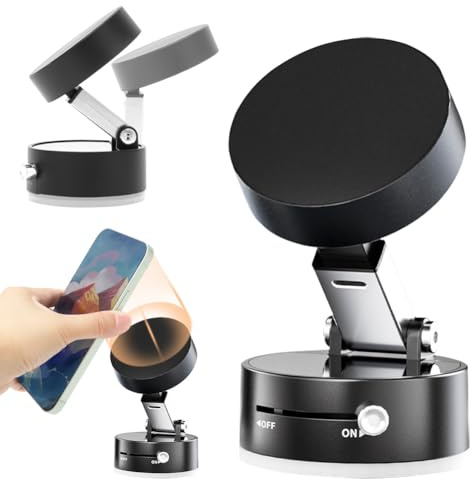 Umllpet Vakuum-Magnet Handyhalterung Auto, Magnetische Handy-Autohalterung, Vakuum-Handyhalterung mit Saugnapf, Magnetische Handyhalterun für Metall, Glas, Wand, Spiegel & Autoscheibe(Schwarz)