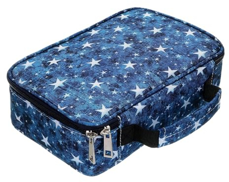 Federmäppchen 72 Slots Große Kapazität Bleistift-Beutel Mäppchen Portable Abnehmbar Aufbewahrung Bleistifte Organizer Stationäre Fall Farbige Bleistifte Halter für Mädchen Jungen (Blaue Sterne)