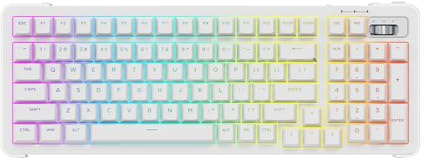 ROYALAXE 98% Wireless Mechanical Keyboard, BT/2.4G/USB-C Tri-Mode Hot Swappable with PBT Keycaps, Linear Switches, Gasket Structure, RGB Backlit Gaming Keyboard for Win/Mac/iOS/Android