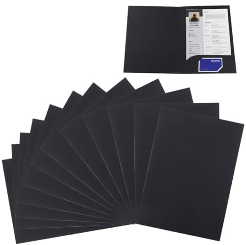 12 Stück Kraftpapier Dokumentenmappe Mappe A4 Präsentationsmappe mit Kartenschlitzen Tasche Aktenordner Organizer Aufbewahrungsmappe Bewerbungsmappen Papier Ordner Set für Büro Schule Business Zuhause