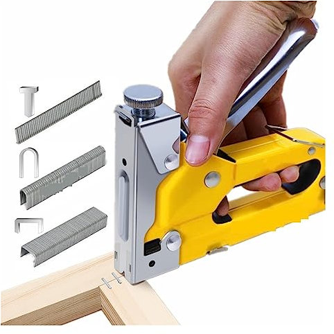 Grapadora Manual, Pistola de clavos de servicio liviano 3 en 1 Grapadora de clavos Pistola de grapas Manual Brad Nailer Grapadora de tapicería for decoración y carpintería para Madera, Tapicería, Deco