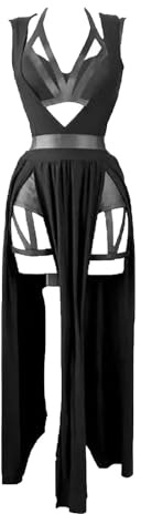 Générique Dessous Damen Sexy unterwäsche Coussin Poitrine, Soutien-Gorge Bandeau, vêtements Nuit, Chemises Nuit Sexy Vinyle Sexy (Black, L)