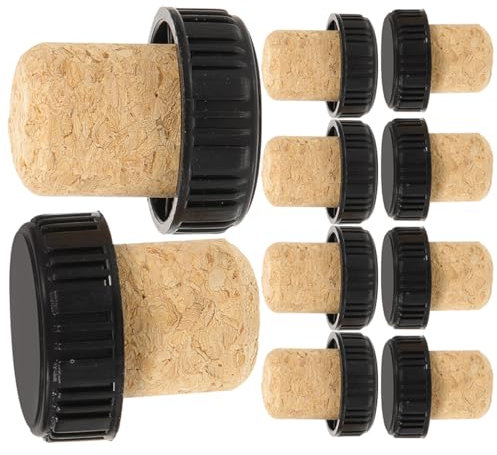 Alipis Lot de 24 Bouchons De Vin en Liège Naturel T-Forme 30 Mm Rainures Verticales, Bouchons De Bouteilles De Vin Rouge, Remplacement Scellé pour Usage Domestique Et Professionnel