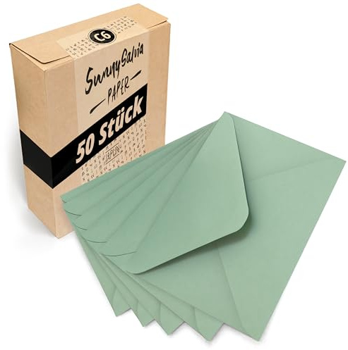 Japun - Buste (50 pezzi) - formato C6, 162 x 114 mm, verde