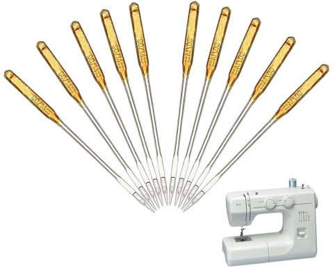 10-pcs-Nähmaschinennadeln, multifunktionales Titan-verabreichtes Big Eye Sewing Nadeln Größe 16 für elektrische Abwasserkanäle